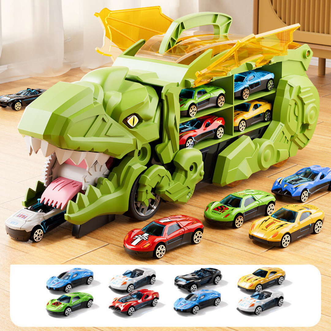 DinoCrusher – Transformer Spieltruck für Kinder – Leuchtend & Actiongeladen