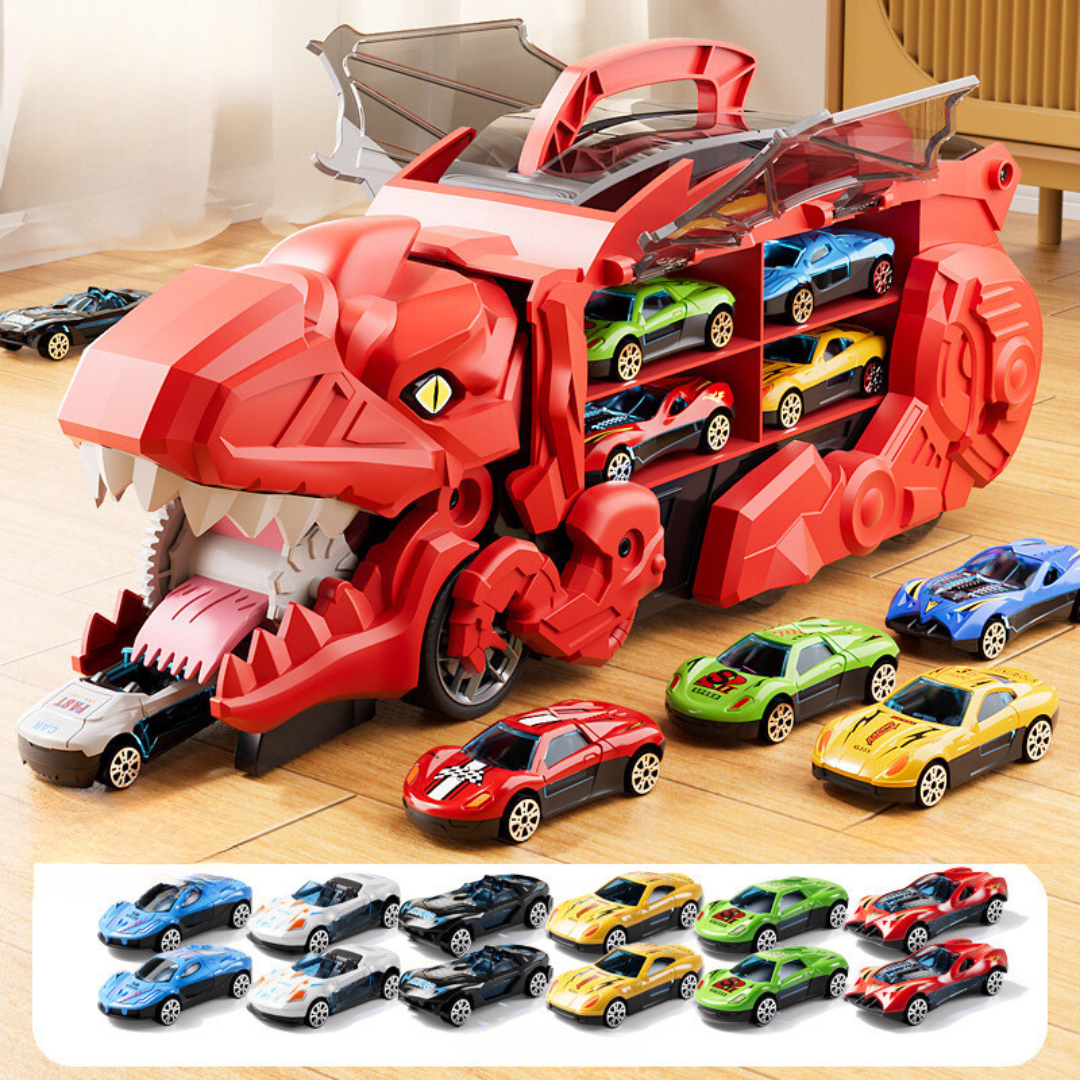 DinoCrusher – Transformer Spieltruck für Kinder – Leuchtend & Actiongeladen