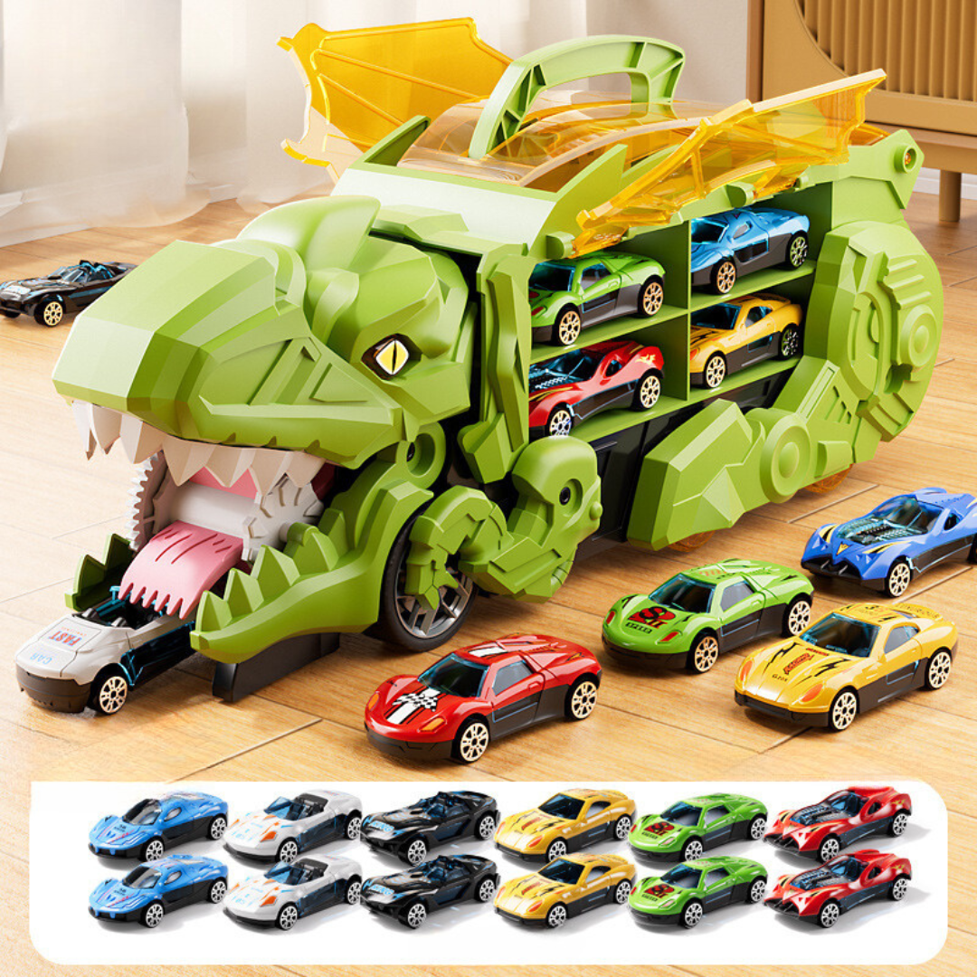 DinoCrusher – Transformer Spieltruck für Kinder – Leuchtend & Actiongeladen