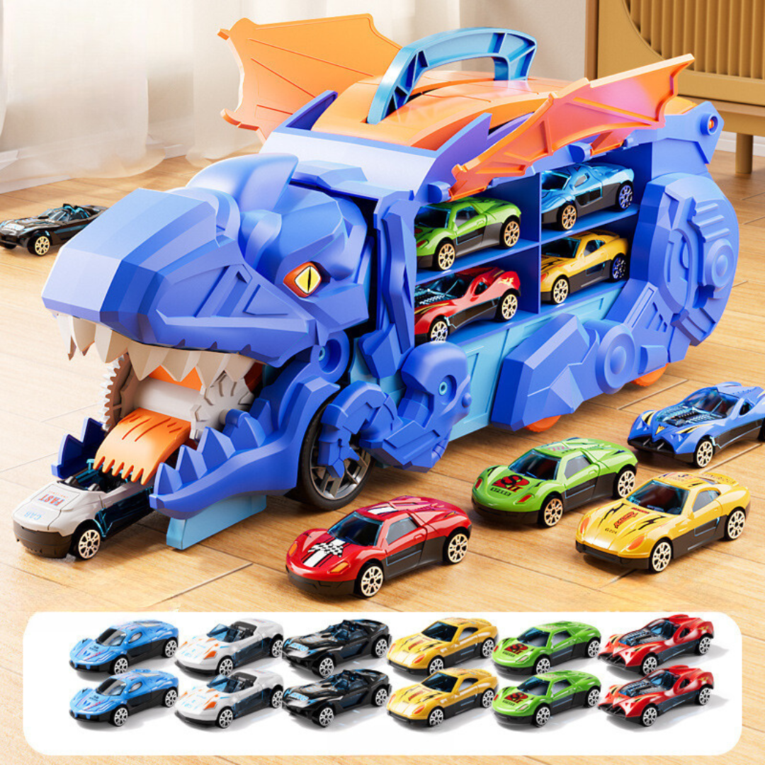 DinoCrusher – Transformer Spieltruck für Kinder – Leuchtend & Actiongeladen