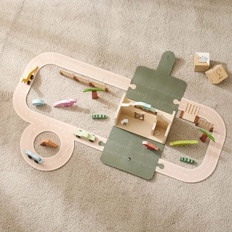 Dino-Park Spielset – Kreatives Holzspielzeug – Fördert Fantasie & Feinmotorik 3