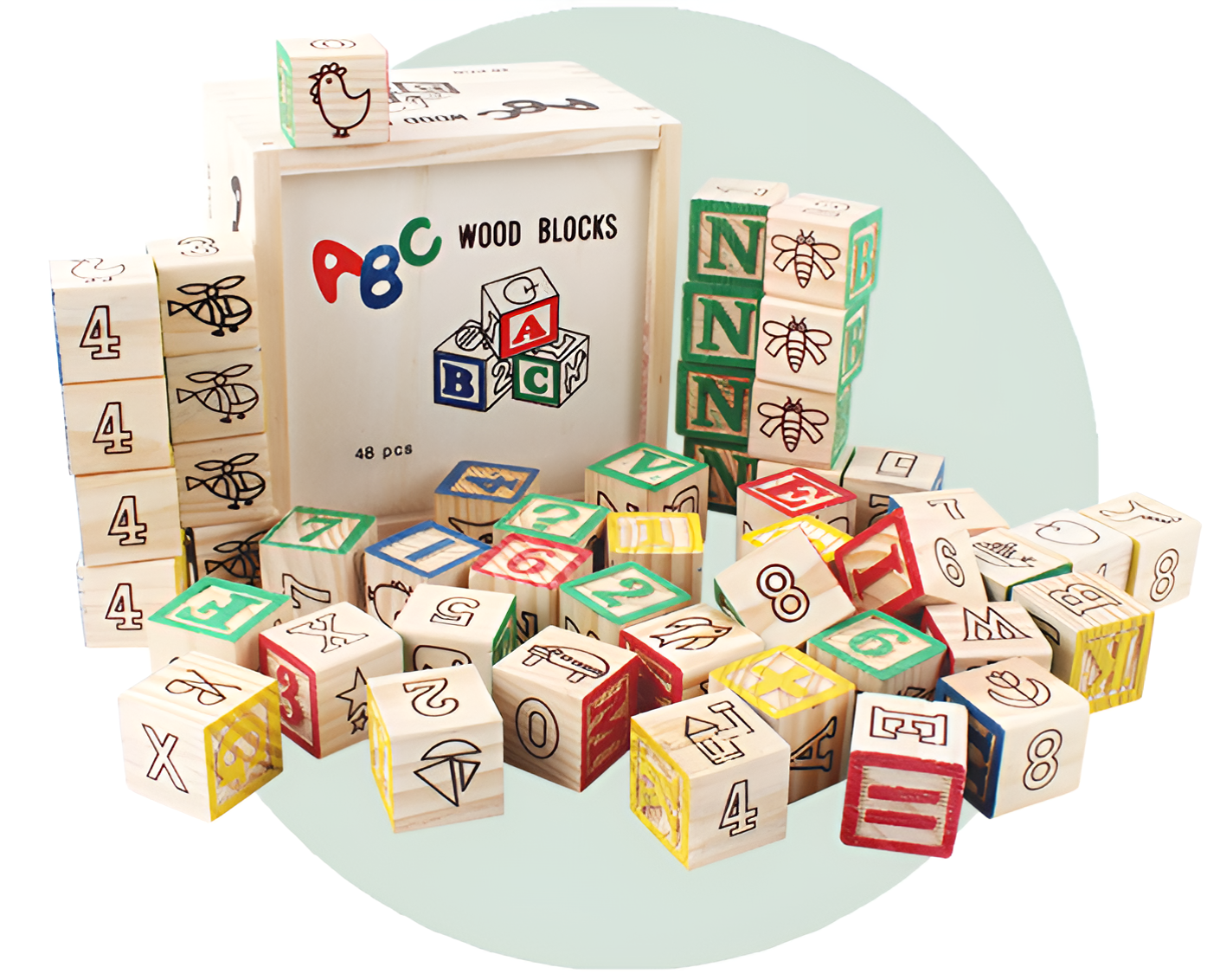 Lernspaß Holz-ABC Bausteine