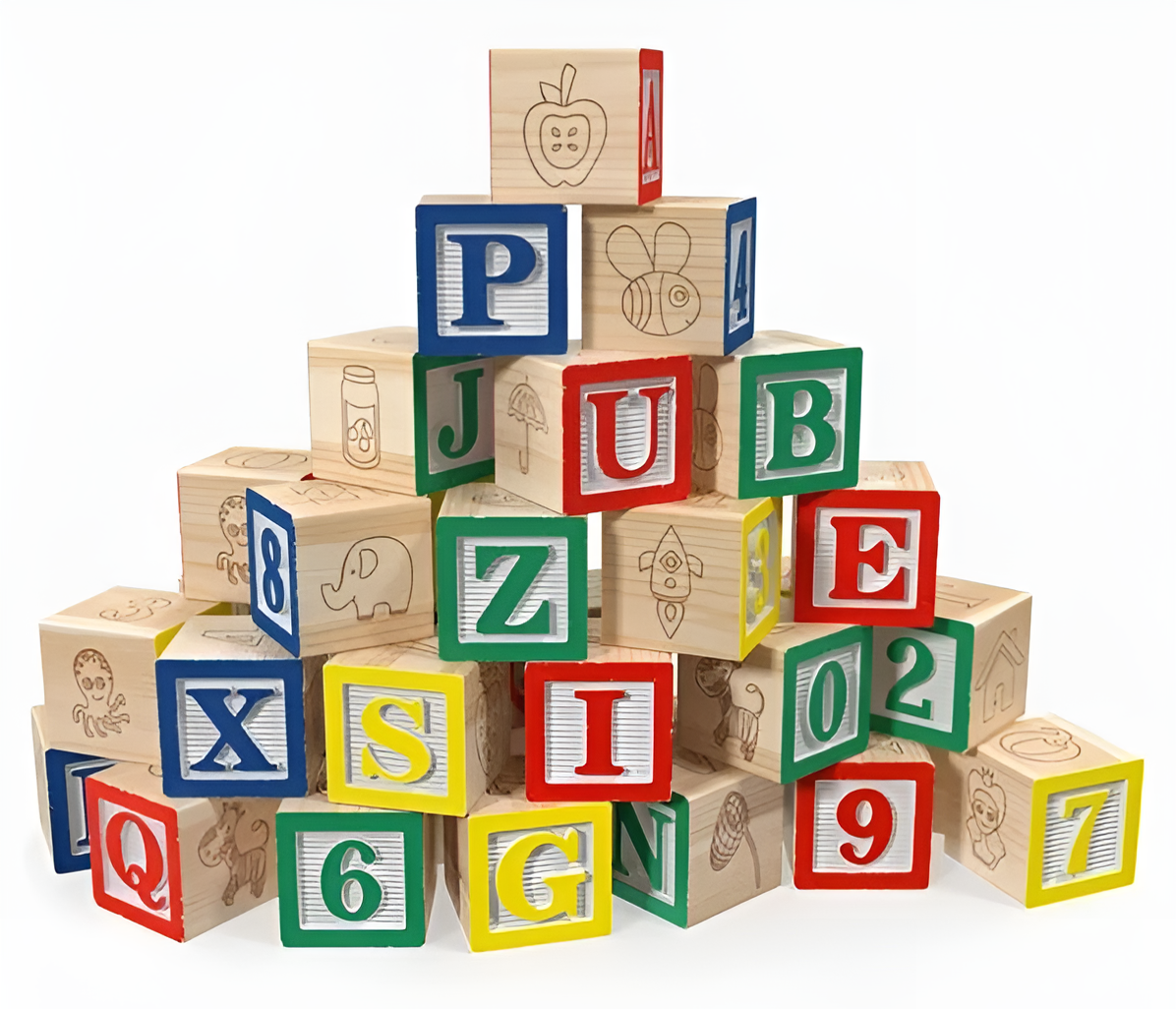 Lernspaß Holz-ABC Bausteine