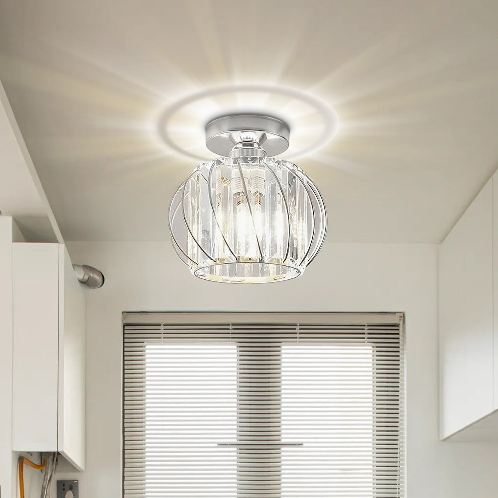 Deckenleuchte Kristall rund | Luxuriöse Beleuchtung für Flur & Wohnzimmer