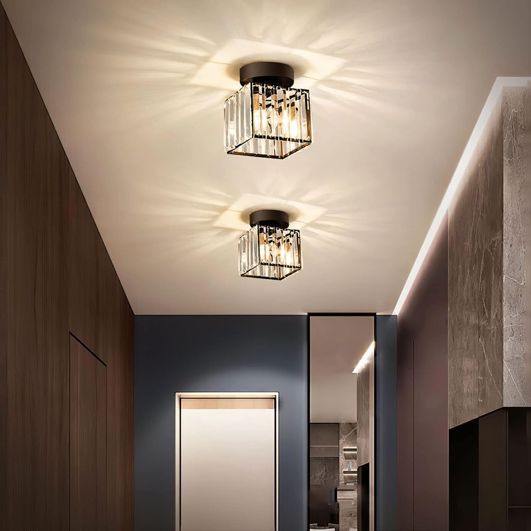 Deckenleuchte Kristall modern | Stilvolle Beleuchtung für Flur & Wohnzimmer