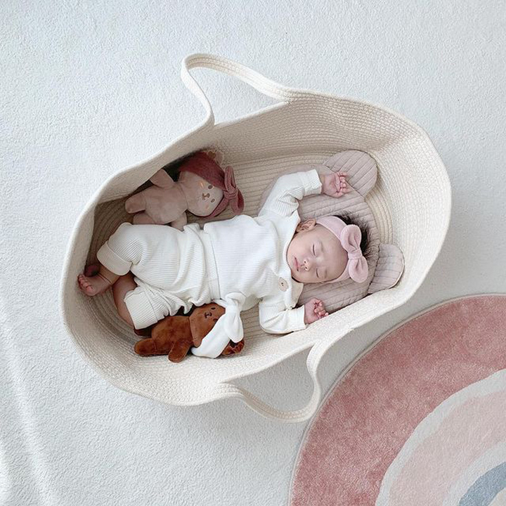 Babykorb – Weich & Atmungsaktiv – Tragbar für Neugeborene bis 6 Monate 2