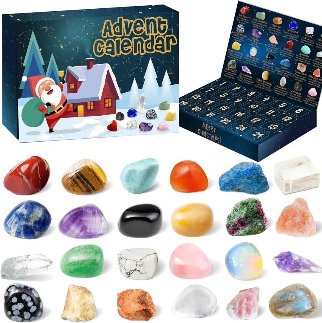 Adventskalender Kinder – 24 Einzigartige Kristallgesteine – Magischer Countdown bis Weihnachten 1