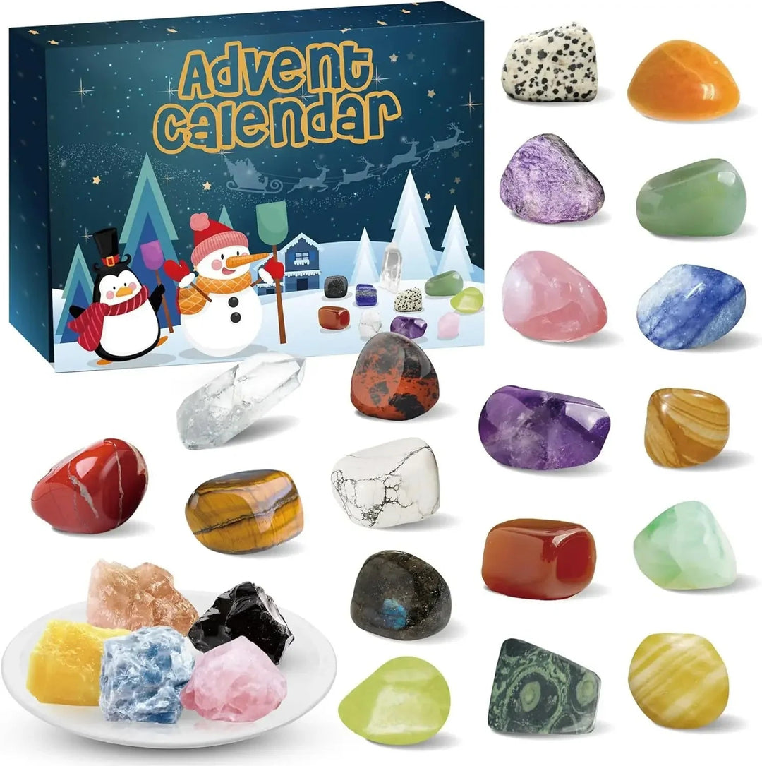 Adventskalender Kinder – 24 Einzigartige Kristallgesteine – Magischer Countdown bis Weihnachten 2