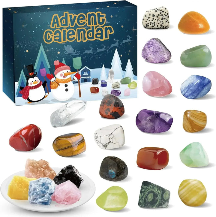 Adventskalender Kinder – 24 Einzigartige Kristallgesteine – Magischer Countdown bis Weihnachten 2