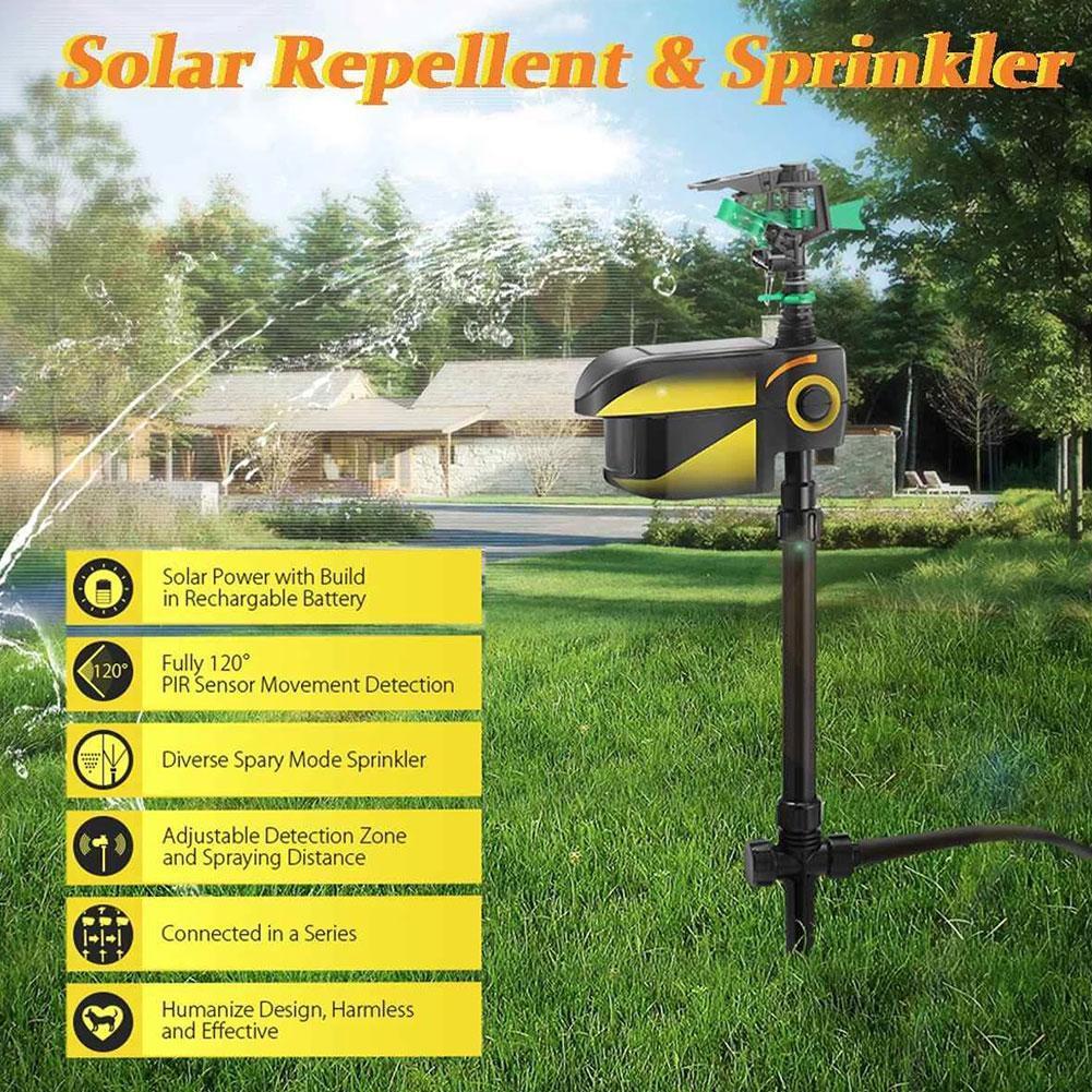Bewegungsmelder Sprinkler – Solarbetrieben & Wassersparend – Schützt Ihren Garten vor Rehen