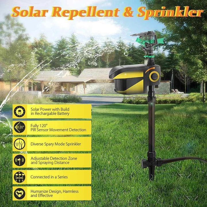 Bewegungsmelder Sprinkler – Solarbetrieben & Wassersparend – Schützt Ihren Garten vor Rehen