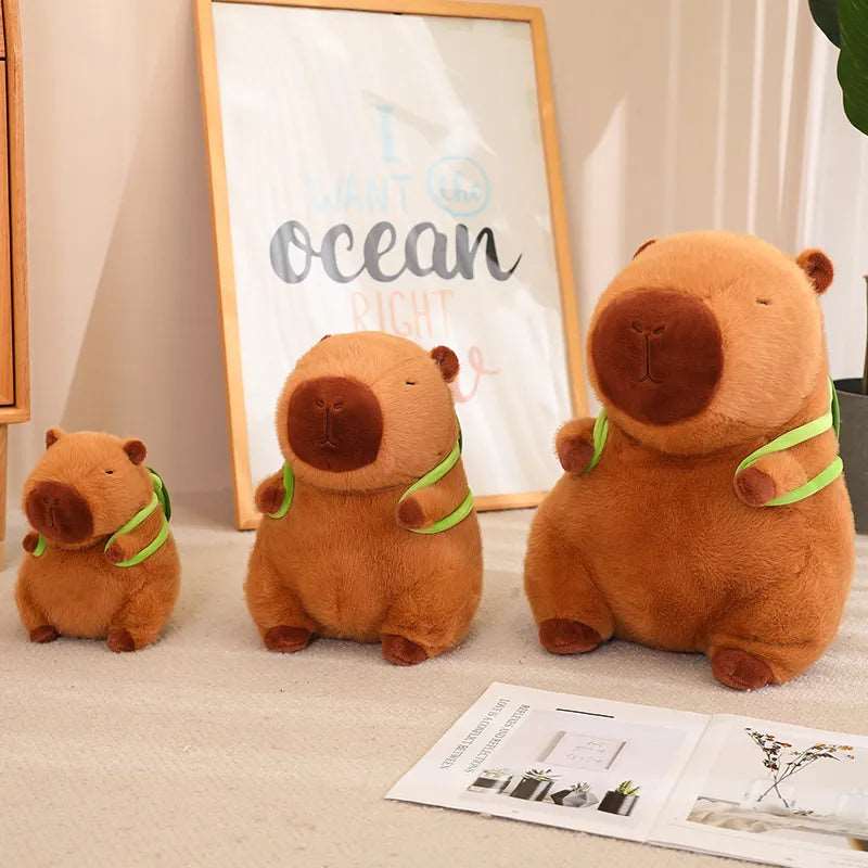 Capybara Plüschtier – Weich & Praktisch – Integrierter Schildkrötenrucksack für Kinder 2