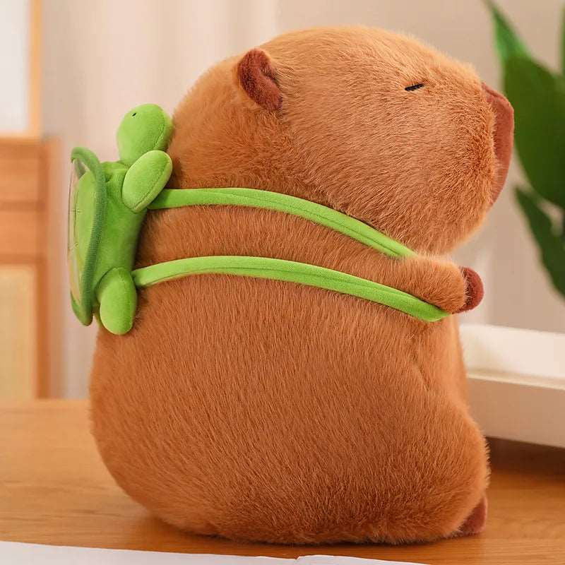 Capybara Plüschtier – Weich & Praktisch – Integrierter Schildkrötenrucksack für Kinder 4
