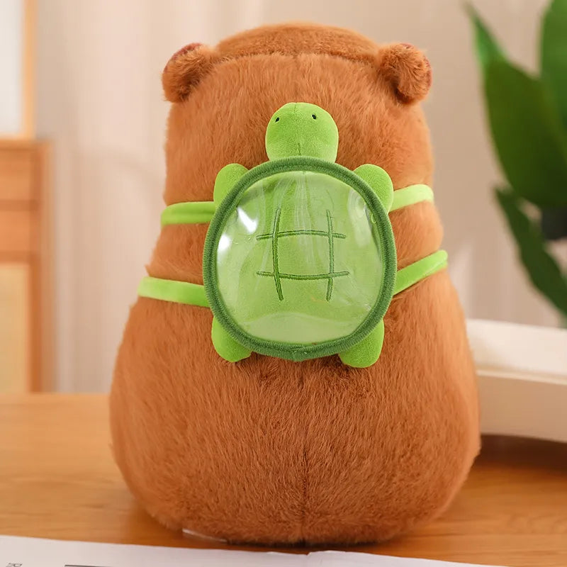 Capybara Plüschtier – Weich & Praktisch – Integrierter Schildkrötenrucksack für Kinder 5