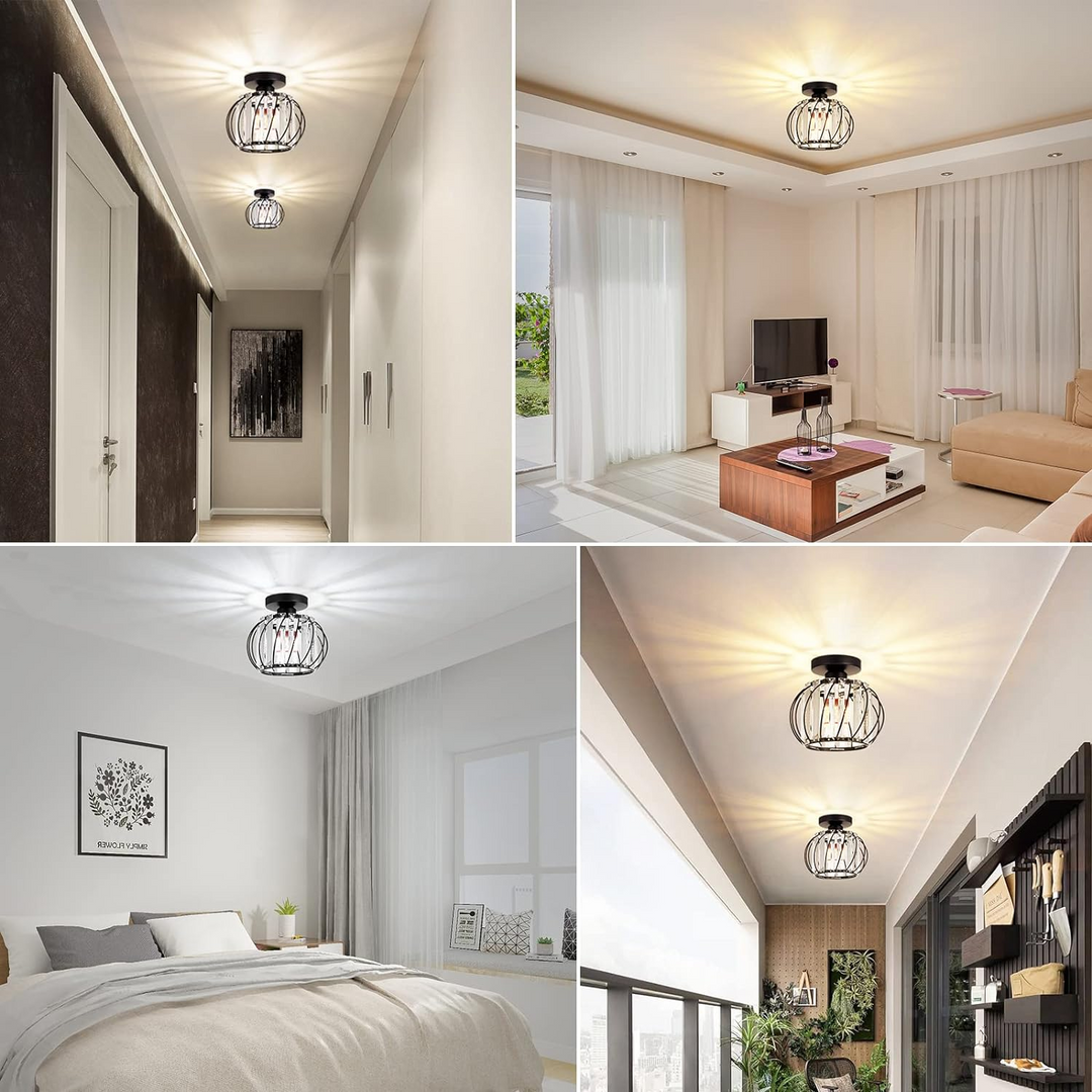 Deckenleuchte Kristall rund | Luxuriöse Beleuchtung für Flur & Wohnzimmer
