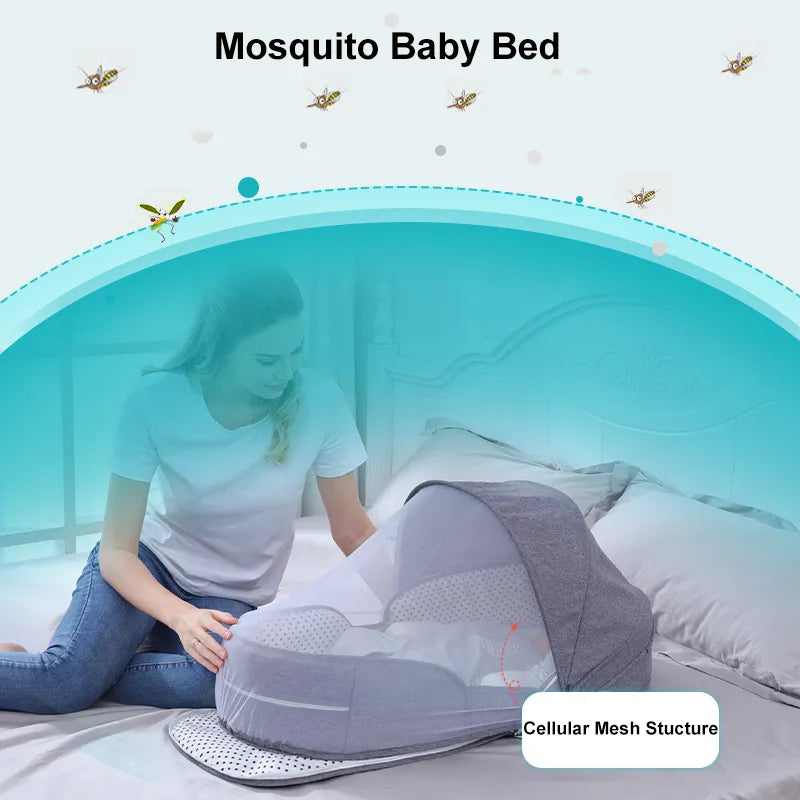 Faltbare Baby Reisewiege – Komfortabel & Sicher – Ideal für Reisen mit Moskitoschutz 4