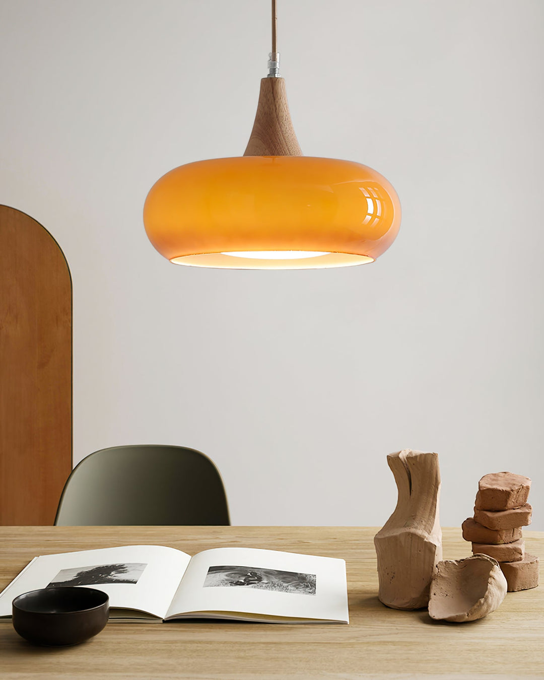 Retro Persimmon Pendelleuchte