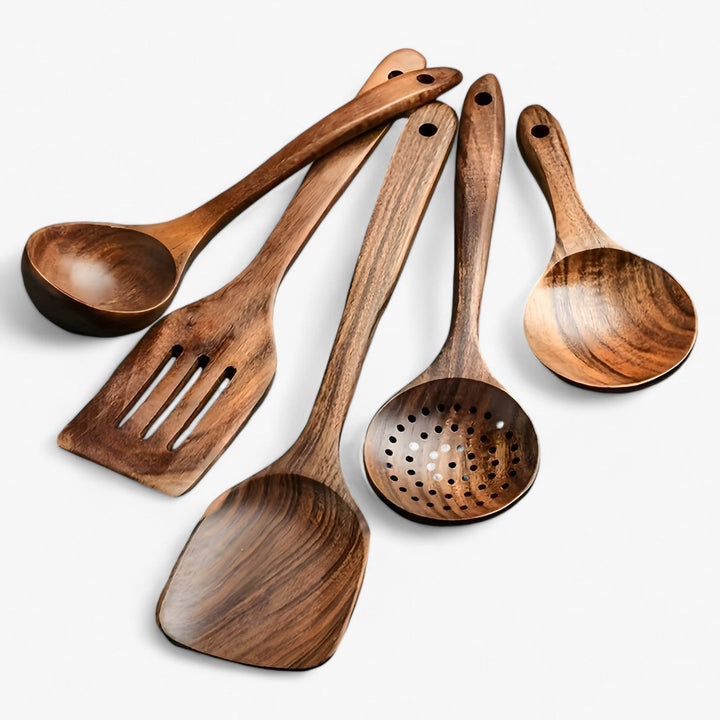 Küchenutensilien Set – Hitzebeständig & Kratzfest – 11-teiliges Holz Set für Sicheres Kochen 2