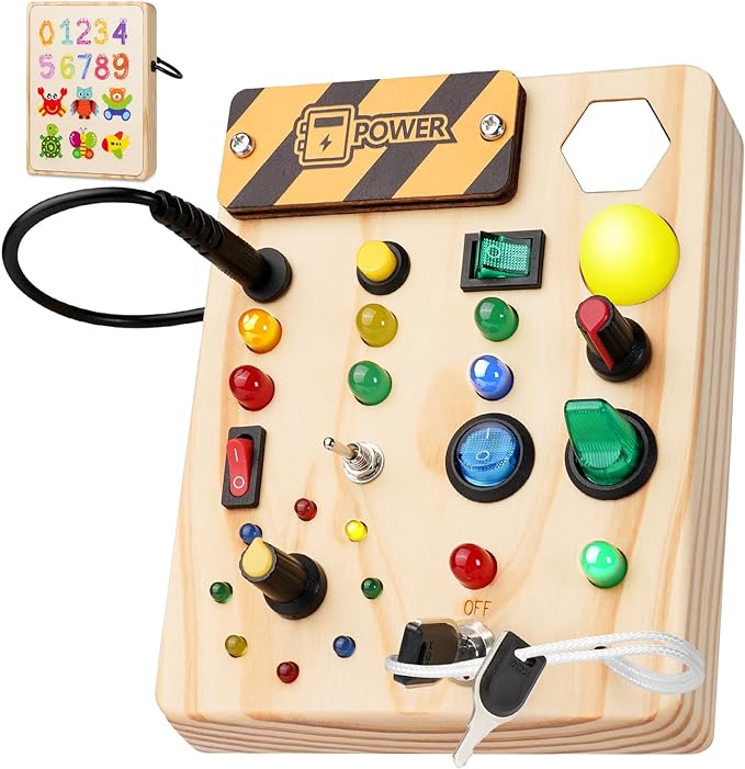Montessori Spielbrett – Interaktiv mit 27 LED-Lichtern – Fördert Kreativität und Lernen 0