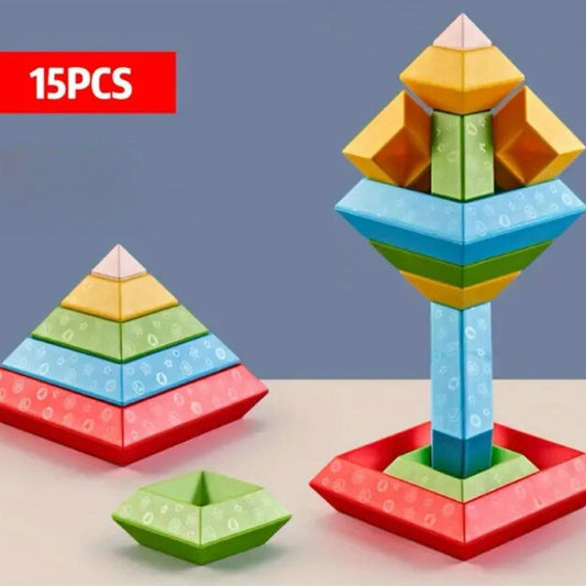 Montessori Stapelsteine – Kreativ & Motorikfördernd – Spielend Lernen für Kinder 0
