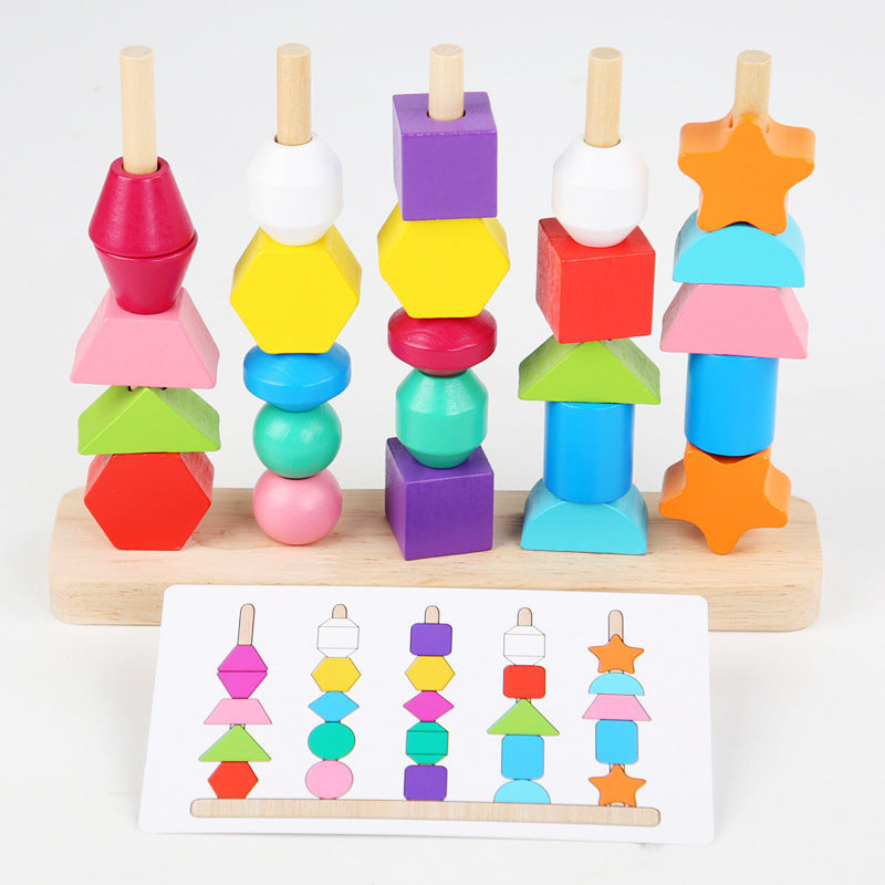 Montessori Fädelspielzeug – Fördert Kreativität & Feinmotorik – Bunte Formen für Kinder ab 3 Jahren 4