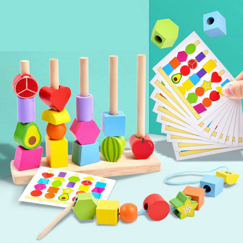 Montessori Fädelspielzeug – Fördert Kreativität & Feinmotorik – Bunte Formen für Kinder ab 3 Jahren 5
