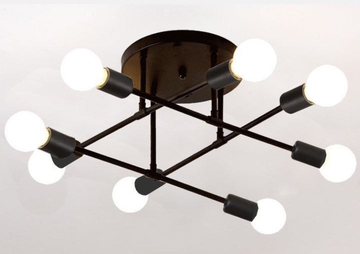 Deckenlampe aus Eisen | Moderne Mehrarm-Leuchte für großzügige Räume