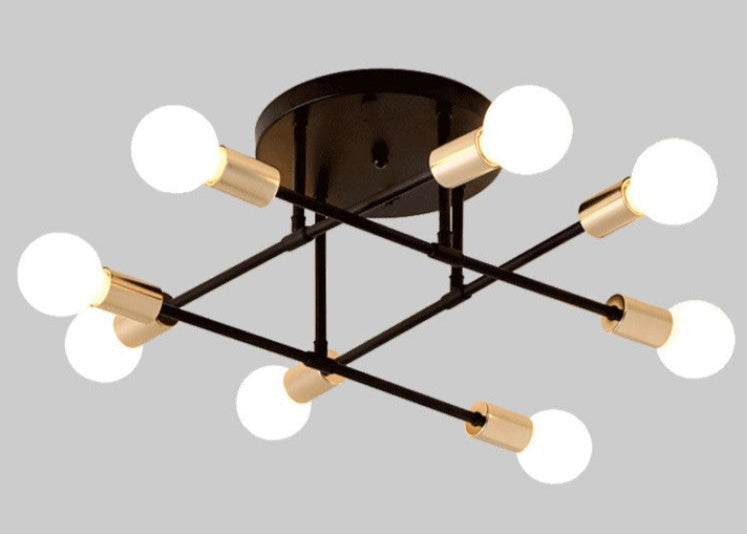 Deckenlampe aus Eisen | Moderne Mehrarm-Leuchte für großzügige Räume