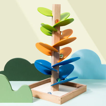 RainbowChime – Bunter Murmelturm aus Holz – Lernspiel & Klangspaß