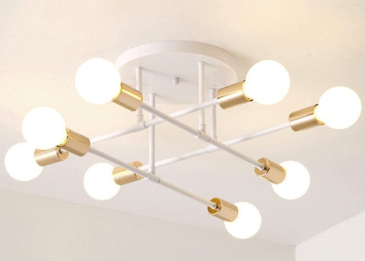 Deckenlampe aus Eisen | Moderne Mehrarm-Leuchte für großzügige Räume