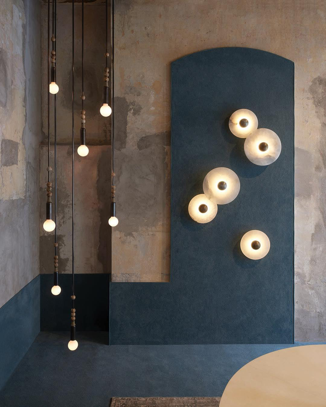 Moderne runde Wandleuchte