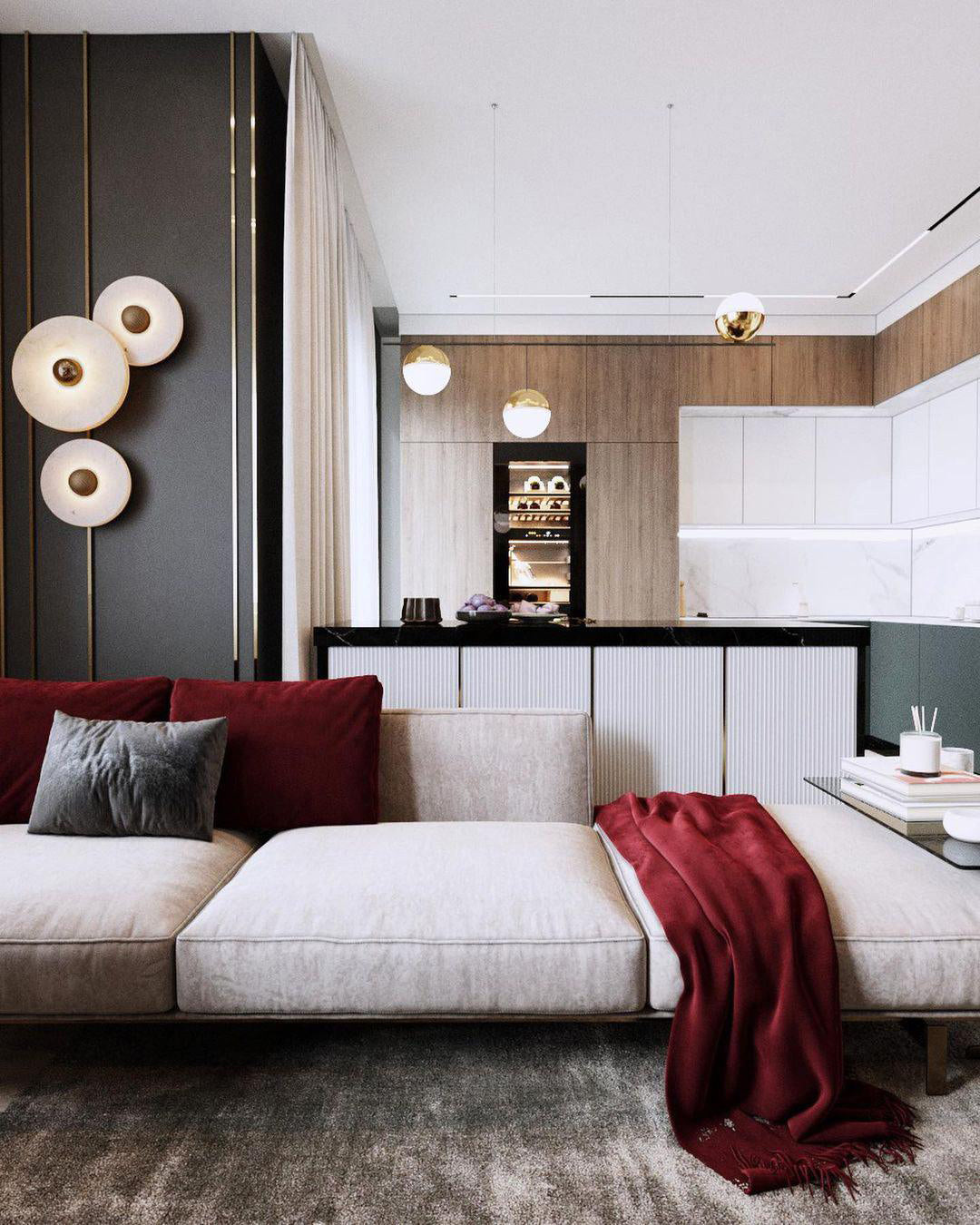 Moderne runde Wandleuchte