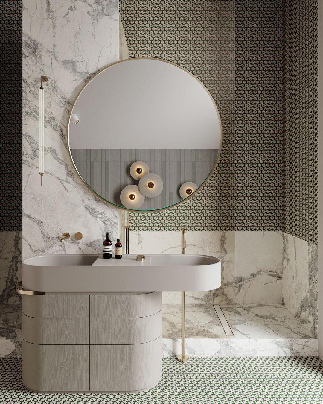 Moderne runde Wandleuchte
