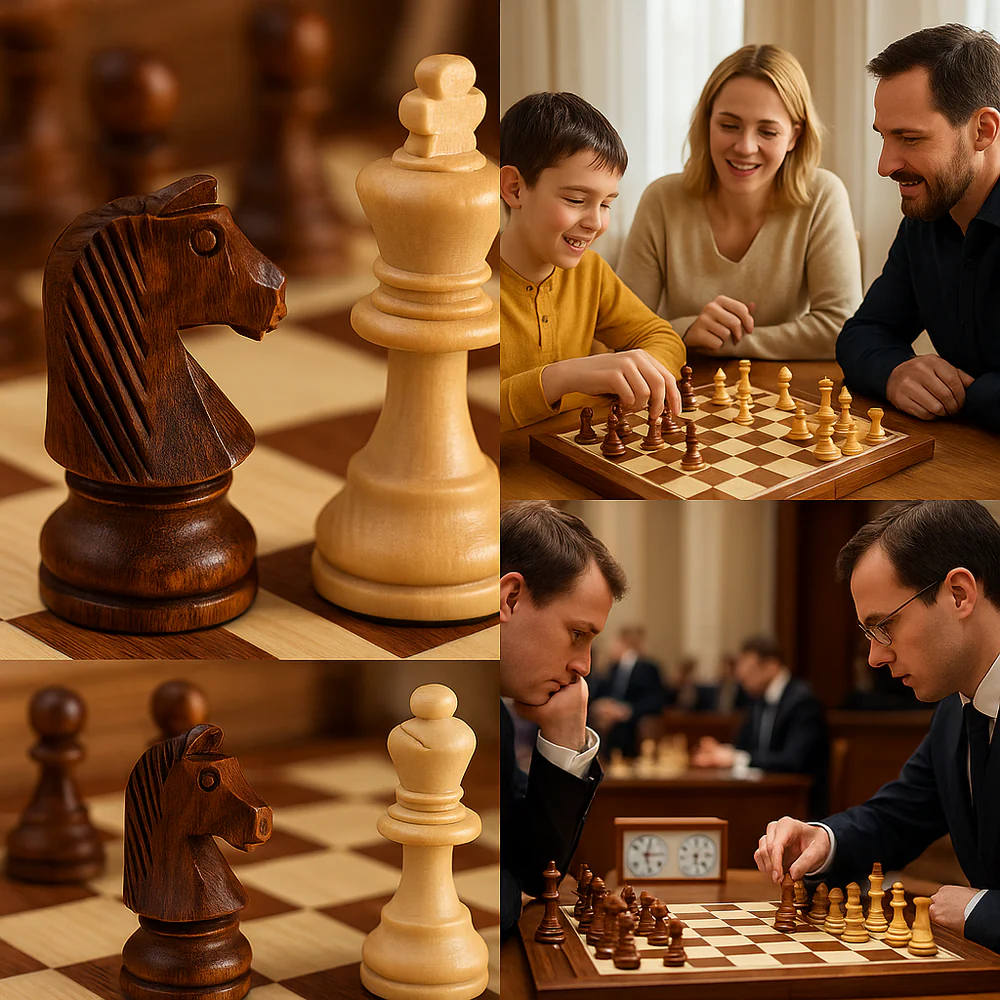 Schachspiel Holz – Hochwertiges Klappbrett für Turniere und Zuhause – Ideal zum Schach Spielen 1