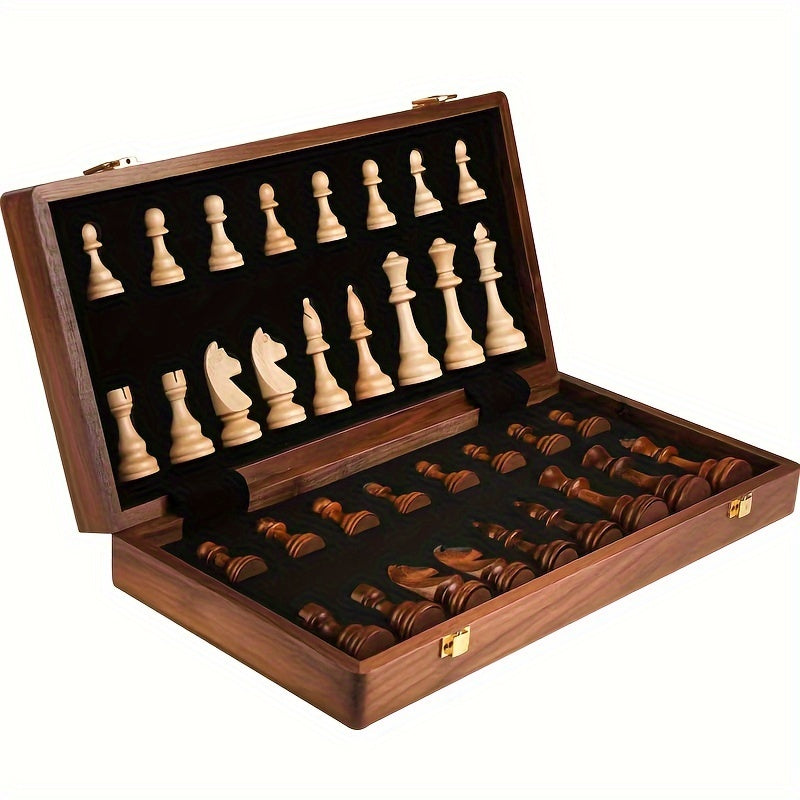 Schachspiel Holz – Hochwertiges Klappbrett für Turniere und Zuhause – Ideal zum Schach Spielen 3