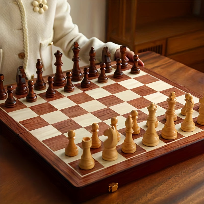 Schachspiel Holz – Hochwertiges Klappbrett für Turniere und Zuhause – Ideal zum Schach Spielen 4