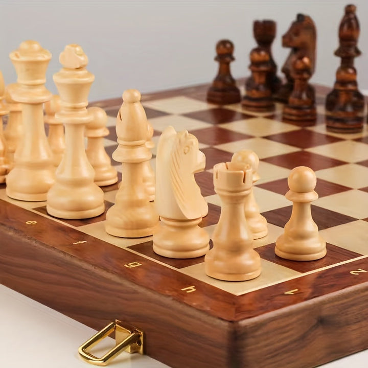 Schachspiel Holz – Hochwertiges Klappbrett für Turniere und Zuhause – Ideal zum Schach Spielen 7