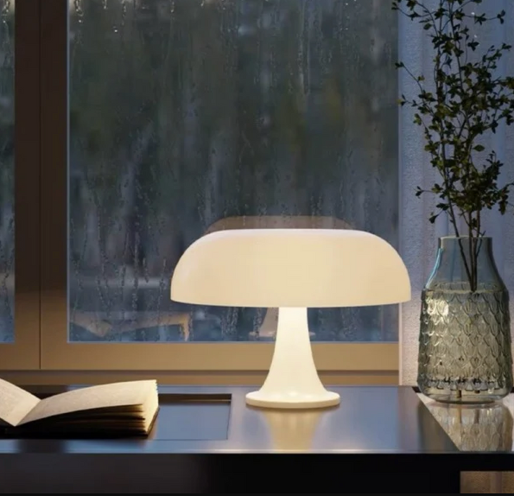 Pilz Tischlampe aus Kunststoff | Stilvolle Retro-Leuchte für warme Wohnatmosphäre
