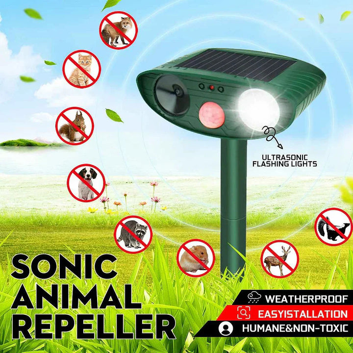 Solarbetriebener Ultraschall-Rehvertreiber - Effektiver Rehabschreckmittel für Gärten & Höfe in 48 Stunden