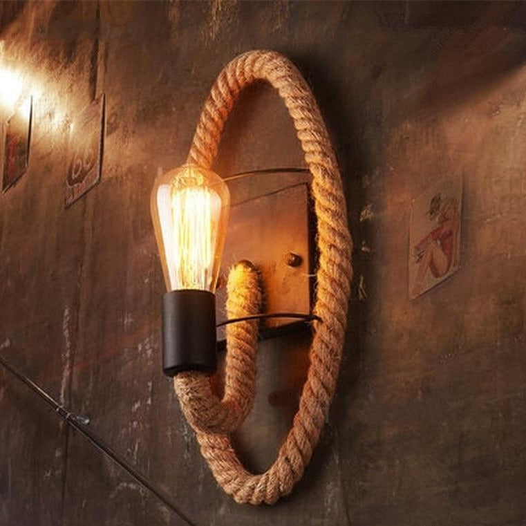 Wandleuchte – Rustikales Design mit Seilakzenten – Ideal für Wohnzimmer und Flure 1