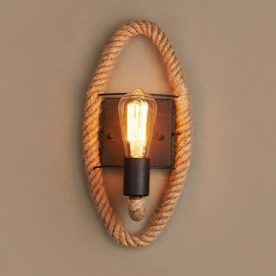 Wandleuchte – Rustikales Design mit Seilakzenten – Ideal für Wohnzimmer und Flure 2