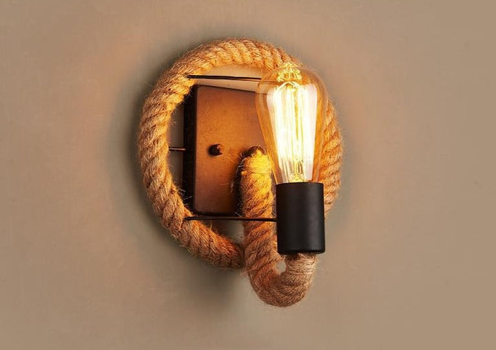 Wandleuchte – Rustikales Design mit Seilakzenten – Ideal für Wohnzimmer und Flure 4