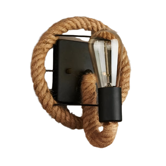 Wandleuchte – Rustikales Design mit Seilakzenten – Ideal für Wohnzimmer und Flure 5