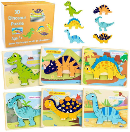 DinoForm – 3D Puzzle-Set aus Holz (6-teilig)
